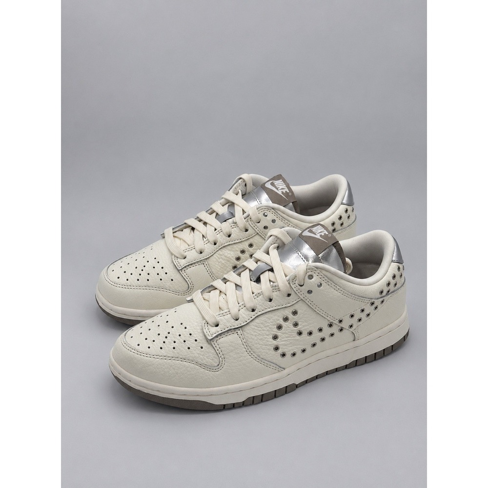 Nike Dunk Low Women's Sz 8 Sail Mink Brown Metallic Silver IU3488-133